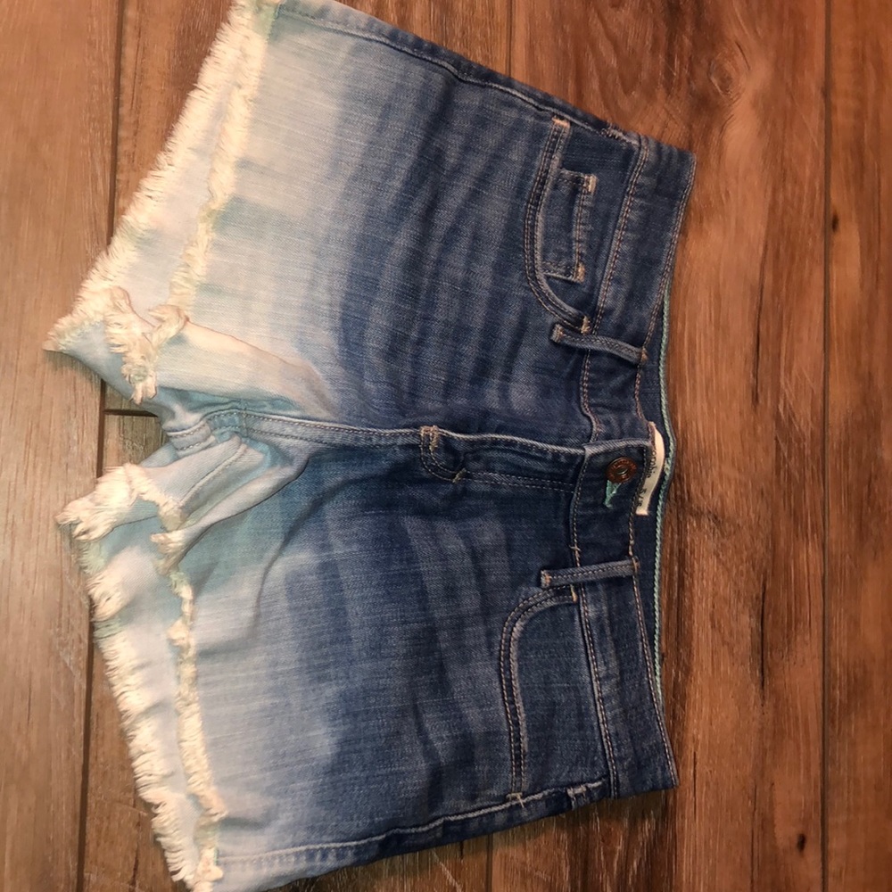abercrombie kids fade denim shorts